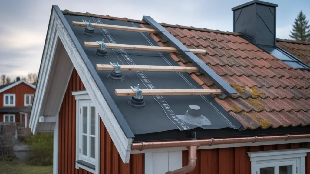 f rbered taket f r solceller b righet inf stning och t tskikt f r en trygg installation